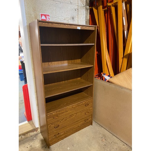 435 - Veneered wood shelving unit