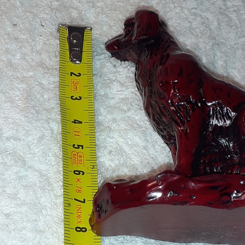 5 - Red resin dog, approx 8 cm tall. Nice condition.