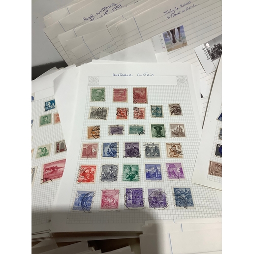 68 - Very large stamp collection - looks to be an amateur collection with stamps split into A4 paper all ... 