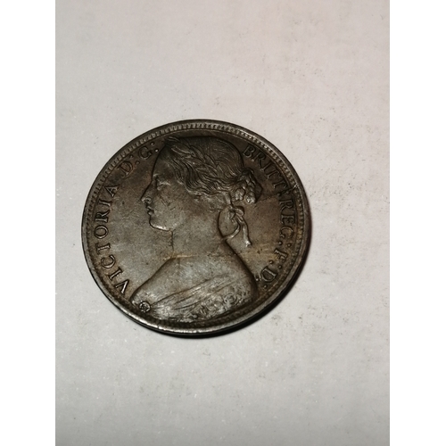 34A - 1866 Victorian bun head penny in good very fine condition