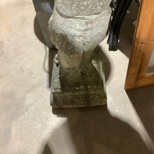 248 - Cherub concrete bird water bath - approx 3 foot tall