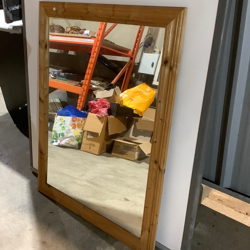 249 - Large pine surround mirror 90x115cm