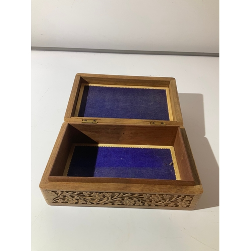 149 - Engraved wooden box