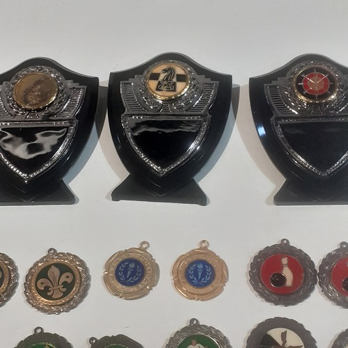 34 - Quantity of sporting medals and shields from the 70s and 80s.