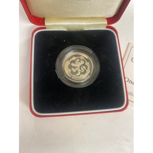 58B - 1994 United Kingdom Silver Proof Piedfort One pound coin in display case