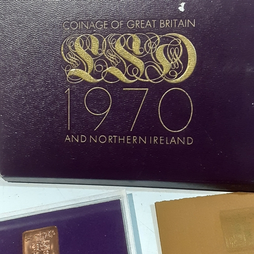 40 - Coinage of Great Britain and NI. 1970 pre decimal proof coin set plus a commerative crown