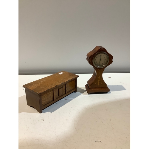 23 - Small musical trinket box & wind up clock