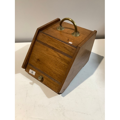 35 - Vintage wooden coal box