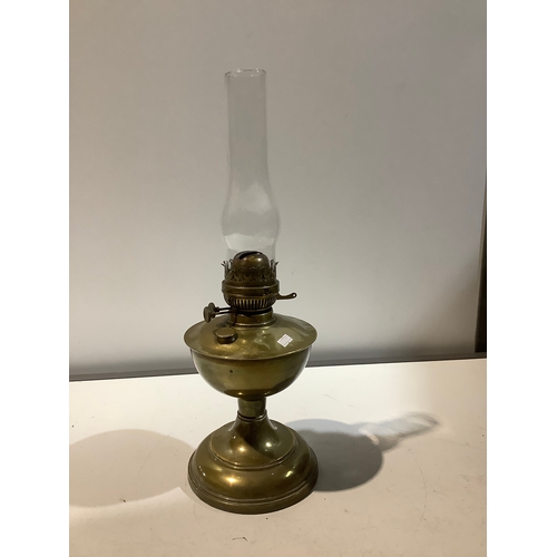 41 - Brass oil lamp with glass chimney