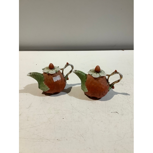 71 - Miniature strawberry teapots