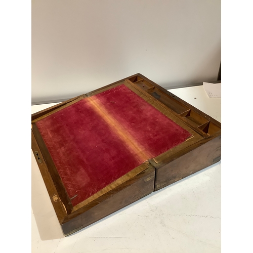 81 - Wooden writing slope box approx 50cm x 26cm