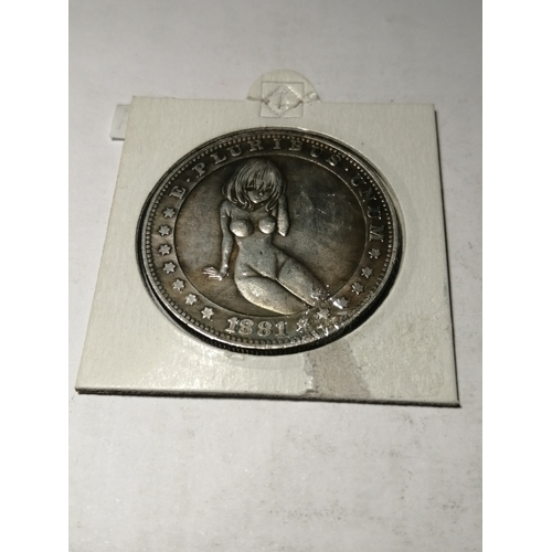 33A - USA silver dollar with Naked lady design on the obverse (26.73 grams of 0.900 silver)