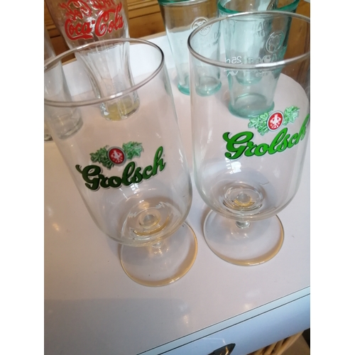 41A - Collection of pub drinking glasses including Bacardi, Jamesons, Stella and Grolsch