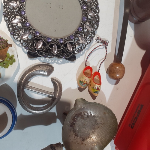 11 - One lot of various vintage items. Eclectic mix including glass paperweight, volkswagon badge, pifco ... 