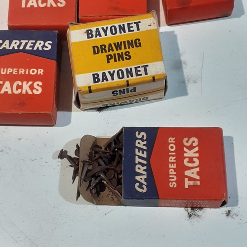 13 - Quantity of vintage carpet tacks in boxes