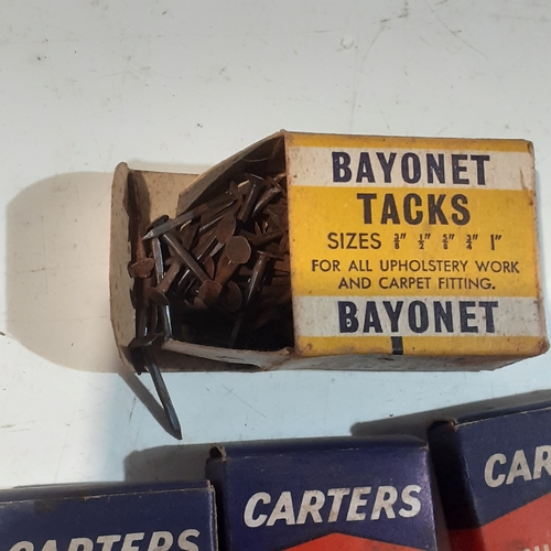 13 - Quantity of vintage carpet tacks in boxes