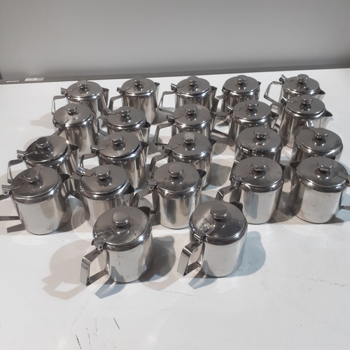 21 - Large quantity of stainless steel 18/8 teapots branded sunnex