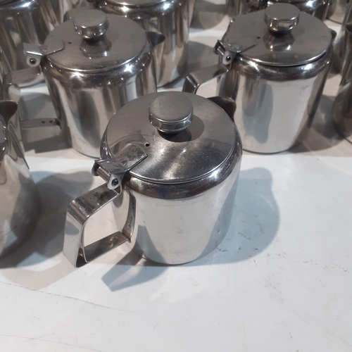 21 - Large quantity of stainless steel 18/8 teapots branded sunnex