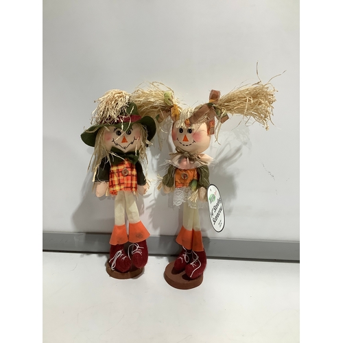 485 - 2 x 14” scarecrow dolls from garden style