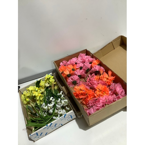 488 - Two Boxes of plastic flowers