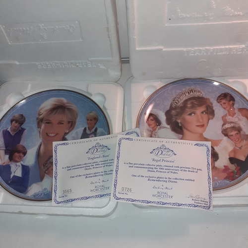 28 - 2 x Danbury mint plates Princess Diana with certificates of authentication