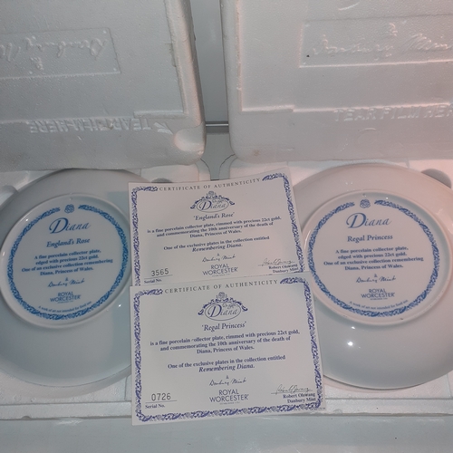 28 - 2 x Danbury mint plates Princess Diana with certificates of authentication