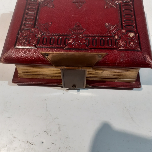 29 - Vintage possibly antique photograph album with individual pages decorated with painted flower border... 