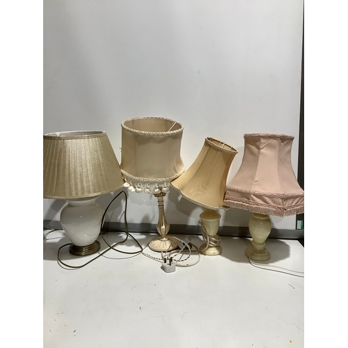 513 - Various ceramic table lamps and shades