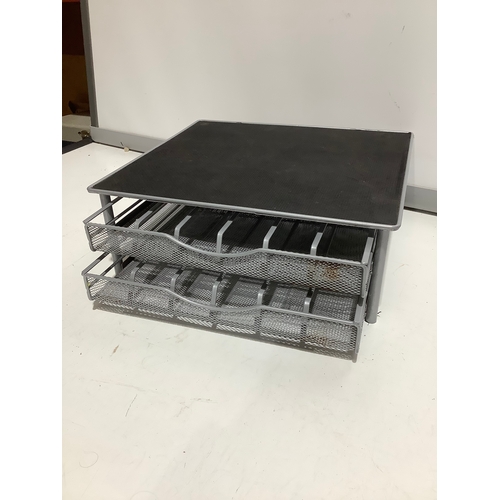 517 - Metal holder for coffee machine & for storing coffee pods underneath