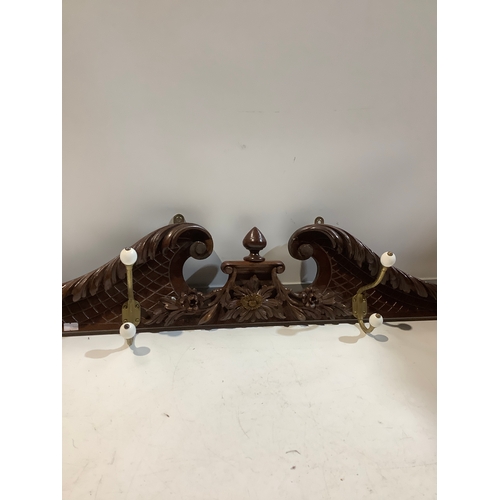 82 - Large ornate carved coat rack