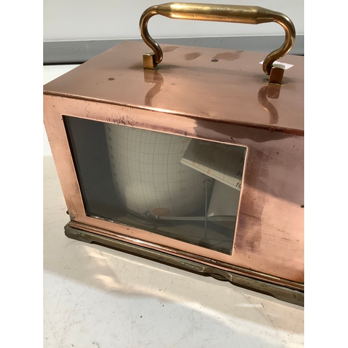 105 - Copper cased barograph - appears to be working