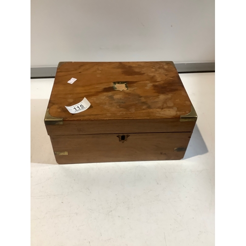 115 - Vintage wooden writing box