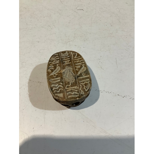 167 - Small Egyptian carved stone scarab