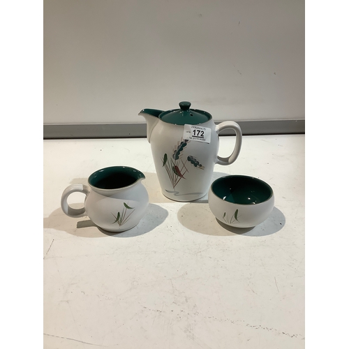 172 - Denby greenwheat 3 piece set