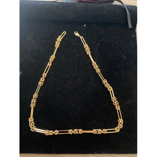 44A - Gold plated chain style necklace 16” long