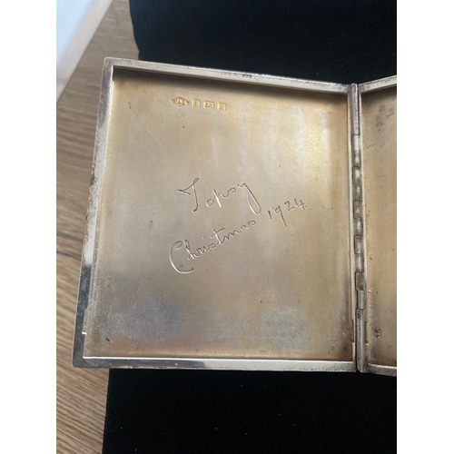 59A - 1922 silver hallmark stamped Edwards & Sons London hinged case - 92g - inscribed ‘Christmas 1924’