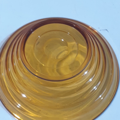 10 - Amber glass fruit bowl, nice condition