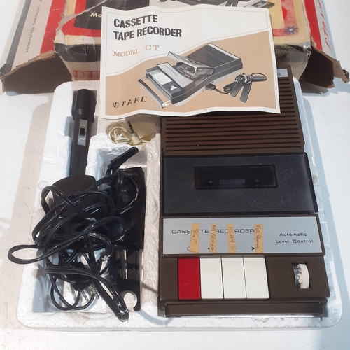 17 - Vintage Otake cassette recorder, original box. Nice condition, working but stop button is stuck.