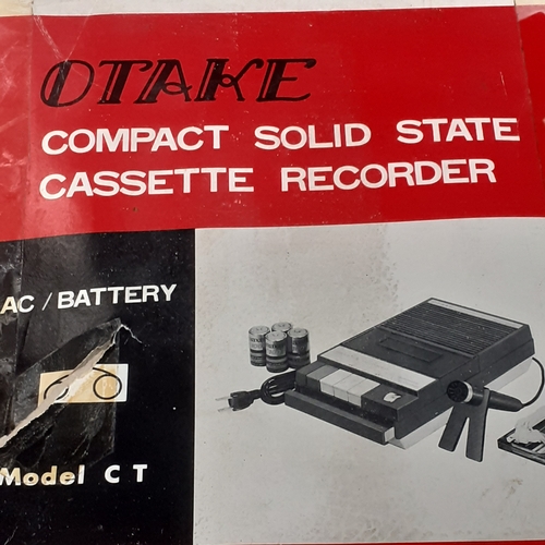 17 - Vintage Otake cassette recorder, original box. Nice condition, working but stop button is stuck.