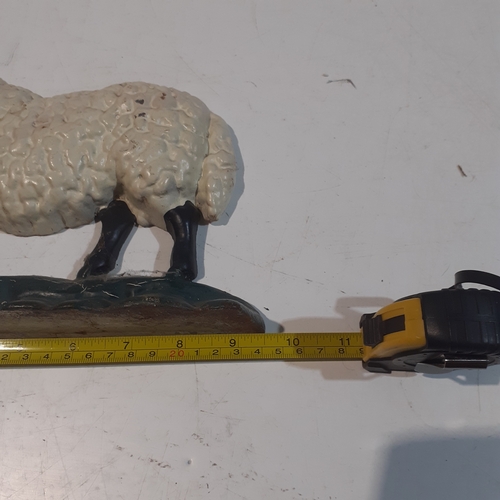 20 - Heavy cast iron good size sheep doorstop.