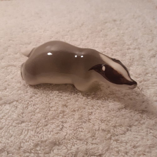 28 - Russian mid-century Lomonosov ceramic badger. Very good condition