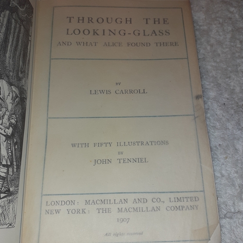 110 - A 1907 copy of Through the looking glass and what Alice found there by Lewis Caroll. Good condition ... 