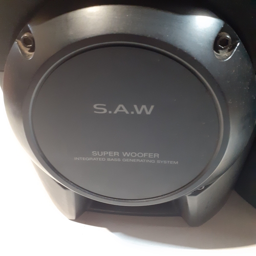 133 - Pair of Sony S.A.W subwoofer floor speakers. Just over 20 inches tall. Working order. Some slight ag... 