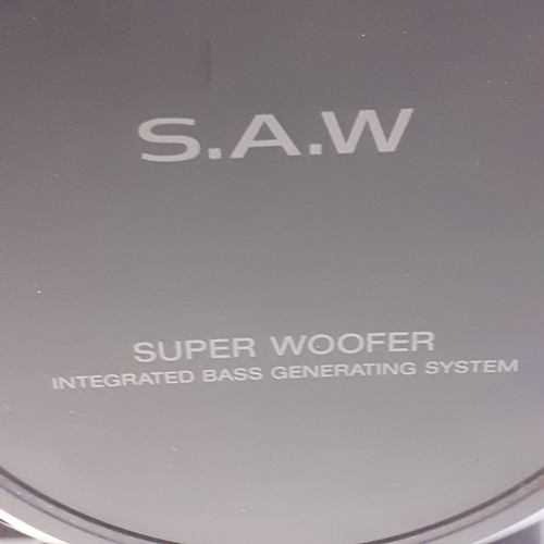 133 - Pair of Sony S.A.W subwoofer floor speakers. Just over 20 inches tall. Working order. Some slight ag... 