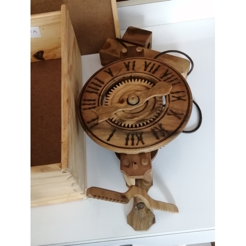 42B - Wooden pendulum clock in wooden case