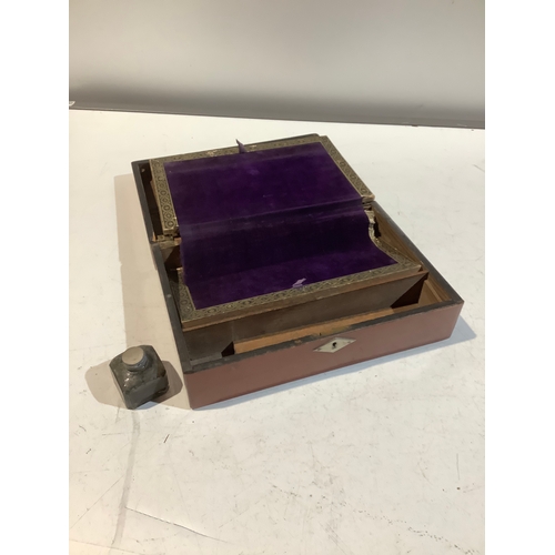 201 - Decorative writing box with ink well