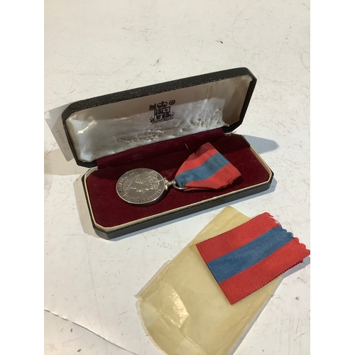 214 - Military medals inc imperial service medal in case, 1953, 55, 58 & 59 date badges & drivers award