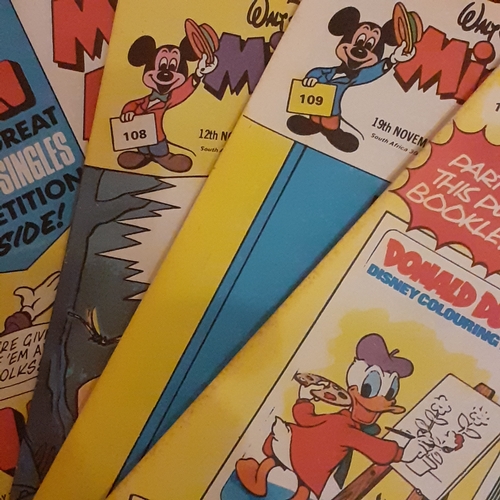 140A - Vintage Mickey Mouse comics 1970s.  Consecutive numbers 101 to 110. 

There may be some hand written... 