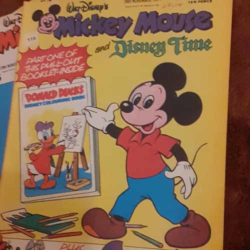 140A - Vintage Mickey Mouse comics 1970s.  Consecutive numbers 101 to 110. 

There may be some hand written... 