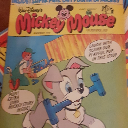 160A - Vintage Mickey Mouse comics 1970s.  Consecutive numbers 141 to 160. Numbers 145, 146 and 159 missing... 